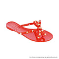 Gold Studded Bow Thong Sandals -Orange {Order 1/2 Size Larger} by The House of Stylez