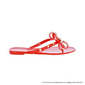 Gold Studded Bow Thong Sandals -Orange {Order 1/2 Size Larger} by The House of Stylez