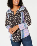 Style & Co. Womens Mixed Button Down Blouse by Vanessa Jane