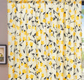 DaDa Bedding Set of 2 Botanical Floral Window Curtain Panels - Natural Semi Sheer Yellow Fleur Golden Orange Spring Time Tulips Straight Tailored Edge by DaDalogy Bedding Collection