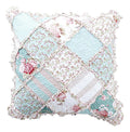 DaDa Bedding Patchwork Hint of Mint Floral Cotton Patchwork Euro Pillow Cover by DaDalogy Bedding Collection