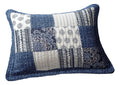 DaDa Bedding Denim Blue Elegance Floral Patchwork Farmhouse Pillow Sham (JHW660) by DaDalogy Bedding Collection