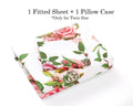 DaDa Bedding Pink Romantic Roses Floral Fitted Sheet Set by DaDalogy Bedding Collection