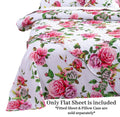 DaDa Bedding Pink Romantic Roses Floral Sheet Set by DaDalogy Bedding Collection