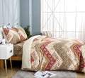 DaDa Bedding Cranberry Sage Floral Chevron Duvet Cover Set by DaDalogy Bedding Collection