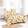 DaDa Bedding Sunshine Yellow Hummingbird Floral Bed in a Bag Set by DaDalogy Bedding Collection