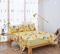 DaDa Bedding Sunshine Yellow Hummingbirds Floral Fitted & Flat Bed Sheets Set (JHW-925) by DaDalogy Bedding Collection