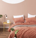 DaDalogy Bedding Terracotta Coral Brick Orange Soft Velour Corduroy Bedspread Set (JHW952) by DaDalogy Bedding Collection