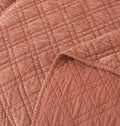 DaDalogy Bedding Terracotta Coral Brick Orange Soft Velour Corduroy Bedspread Set (JHW952) by DaDalogy Bedding Collection