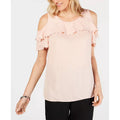 Jm Collection Plus Size Embellished Ruffled Top, casabella Size 1X by Vanessa Jane
