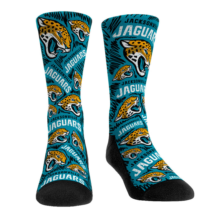 Jacksonville Jaguars - Logo Sketch (Teal) by Rock 'Em Socks