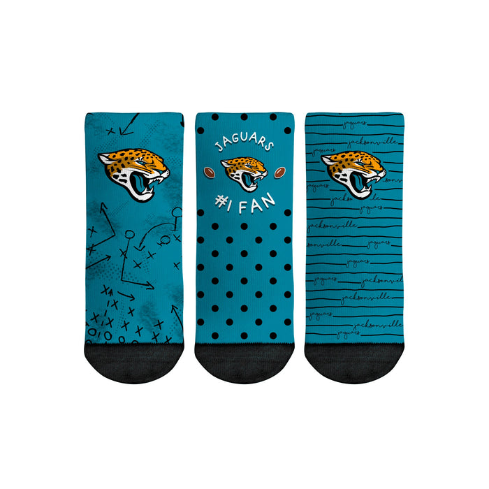 Jacksonville Jaguars - Number 1 Fan 3-Pack (Toddler) by Rock 'Em Socks