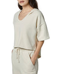 Joie Womens Irving Cropped Hoodie - Bleached Stone by Vanessa Jane