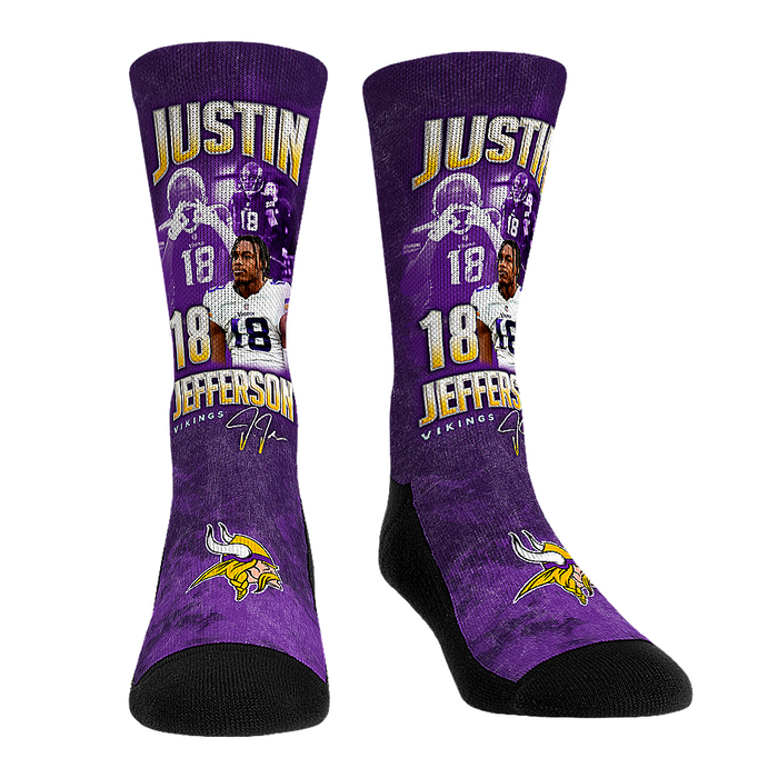 Justin Jefferson - Minnesota Vikings - Retro Photo by Rock 'Em Socks