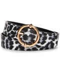 Steve Madden Reversible Round-Buckle Belt – Black White, Size Large by Vanessa Jane