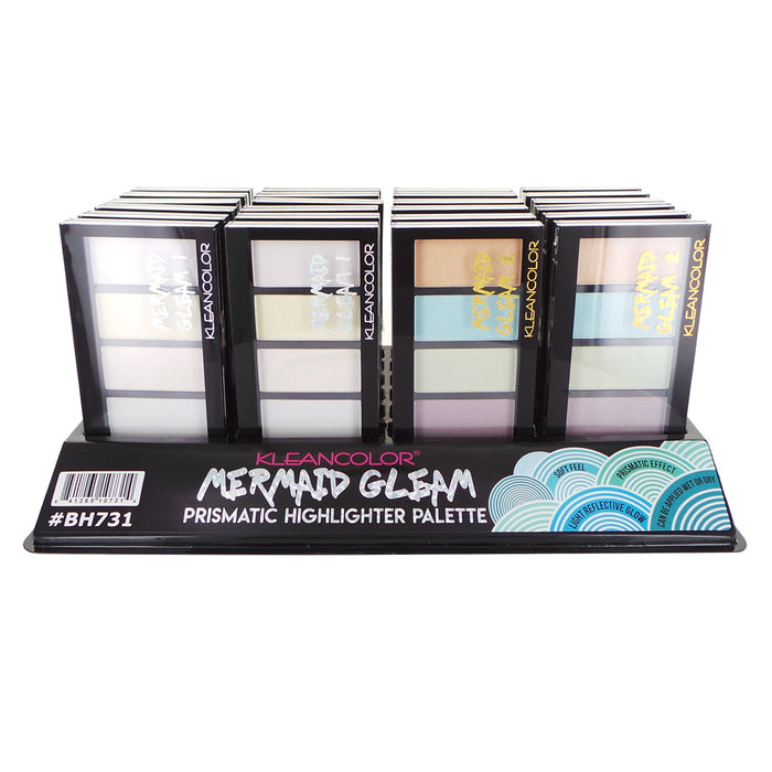 KLEANCOLOR Prismatic Highlighter Palette Mermaid Gleam Display Set, 24 Pieces by Avera Group