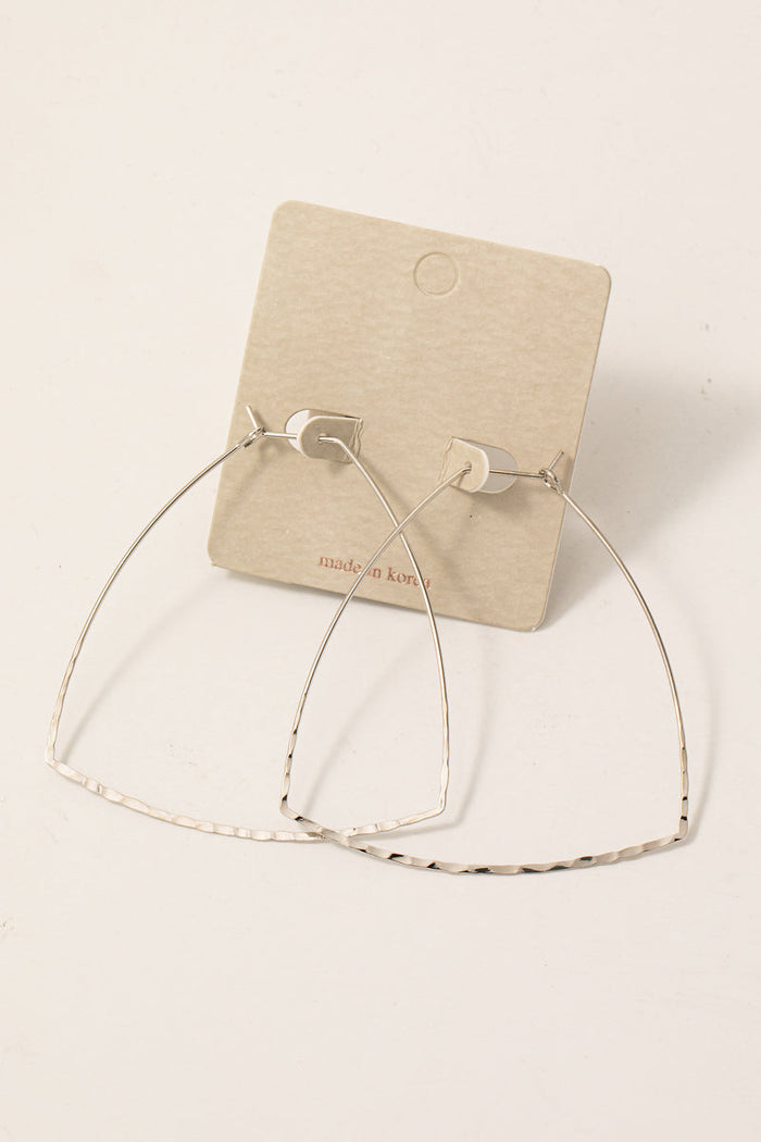Hammered Wire Hoop Earrings: Silver by Boutique 23