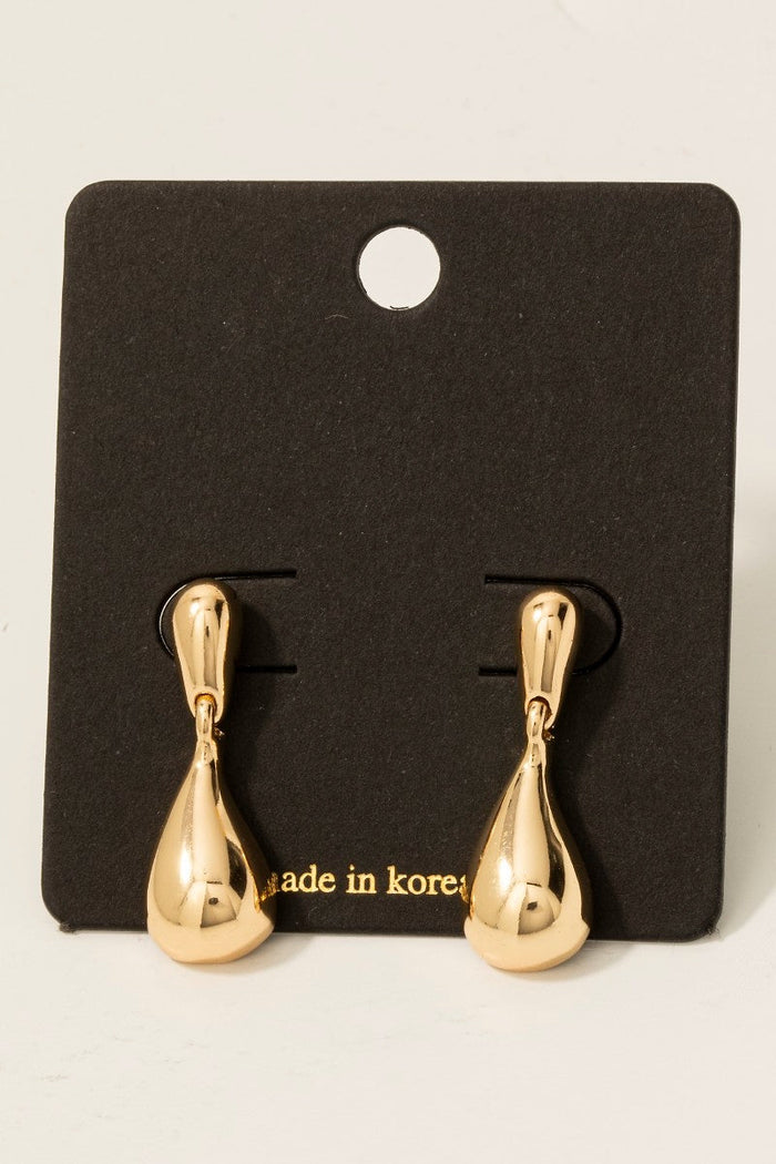 Dainty Double Metallic Tear Dangle Earrings by Boutique 23