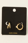 Mini Pearl Double Row Hoop Earrings