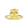 4.00 Ct Oval Yellow Sapphire Prong 18k Yellow Gold Over Silver Solitaire Ring