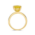 4.00 Ct Oval Yellow Sapphire Prong 18k Yellow Gold Over Silver Solitaire Ring by Fine Color Jewels