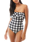 Kate Spade New York Ruffle Bandeau One-Piece Swimsuit, Size Small by Vanessa Jane