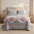 DaDa Bedding White Blue Floral Paisley Quilt Set by DaDalogy Bedding Collection