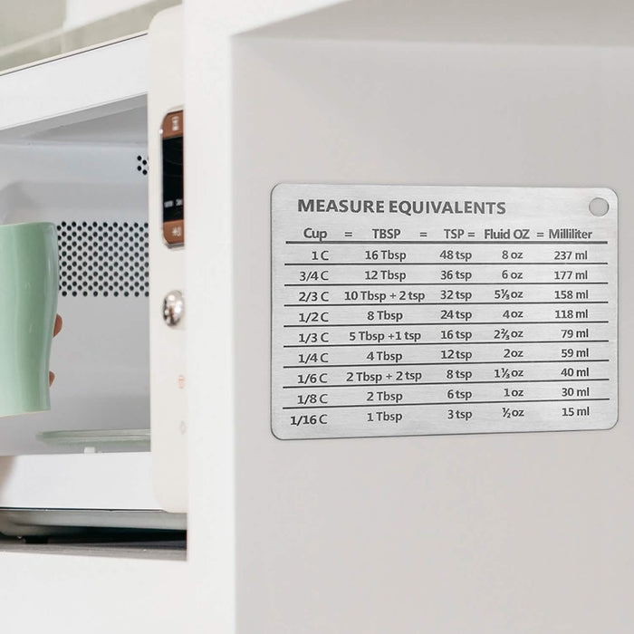 Stainless Steel Measurement Conversion Chart With Strong Magnet For Cups, Tablespoons, Teaspoons, Fluid Oz And Milliliters Conversions by DailySale