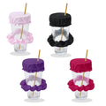 Reusable Anti-Spike Scrunchie Drink Mug Glass Cover Cap Headband with Straw Hole for Covering Drinks Party, Club, Disco by DailySale