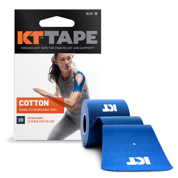 KT Tape Original Cotton Kinesiology Tape, Precut Strips, Blue, 20 Count by Pasteur Pharmacy