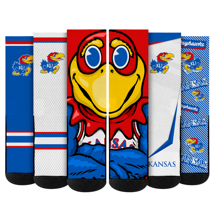 Kansas Jayhawks - Super Fan Bundle 5-Pack by Rock 'Em Socks