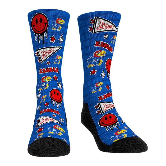 Kansas Jayhawks - Smiley Stickers by Rock 'Em Socks