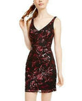 Sequin Hearts Womens Dress Red Black Sheath Sequined Illusion by Vanessa Jane