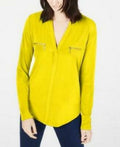 Inc Zip-Pocket Blouse, Size Large by Vanessa Jane