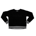 DKNY Sport Boxy Fit Velour Long Sleeve Raised Logo Pullover Sweatshirt by Vanessa Jane