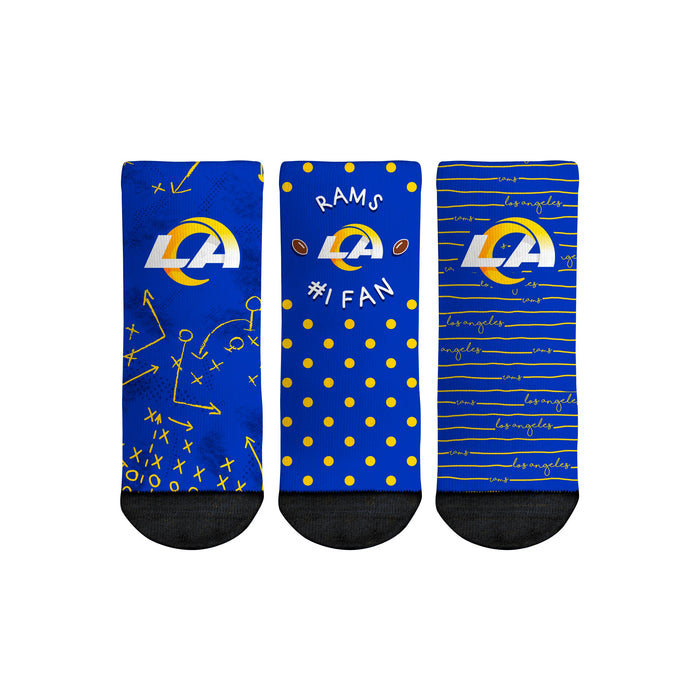 Los Angeles Rams - Number 1 Fan 3-Pack (Toddler) by Rock 'Em Socks