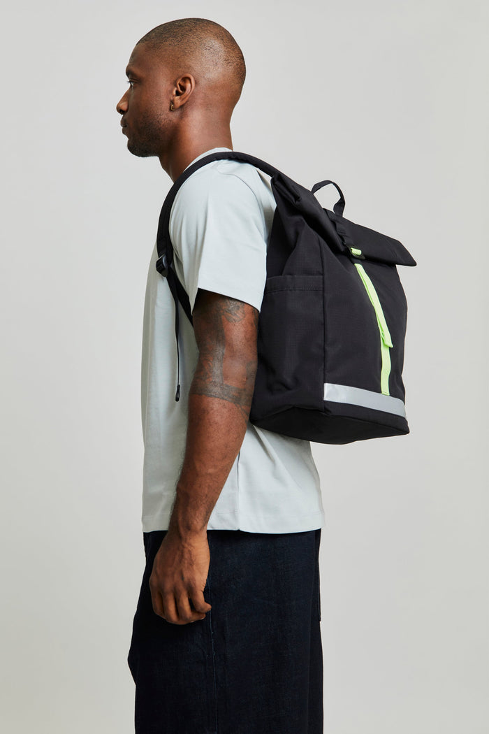 Lars Roll Backpack Black Lime Vandra by Lefrik USA