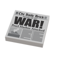 Pearl Harbor Attack WW2 Newspaper (2x2 Tile) made using LEGO part by B3 Customs