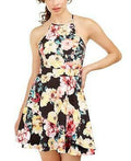 Speechless Women's Floral Halter Short Fit Flare Dress, Size 9 by Vanessa Jane