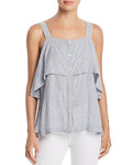 Velvet Heart Womens Striped Tiered Blouse, Size Small by Vanessa Jane