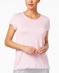 Layla Blush Short Sleeve Ruffle Trim Top by Vanessa Jane