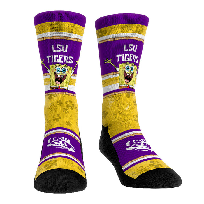 LSU Tigers - SpongeBob SquarePants Tiki Stripe by Rock 'Em Socks