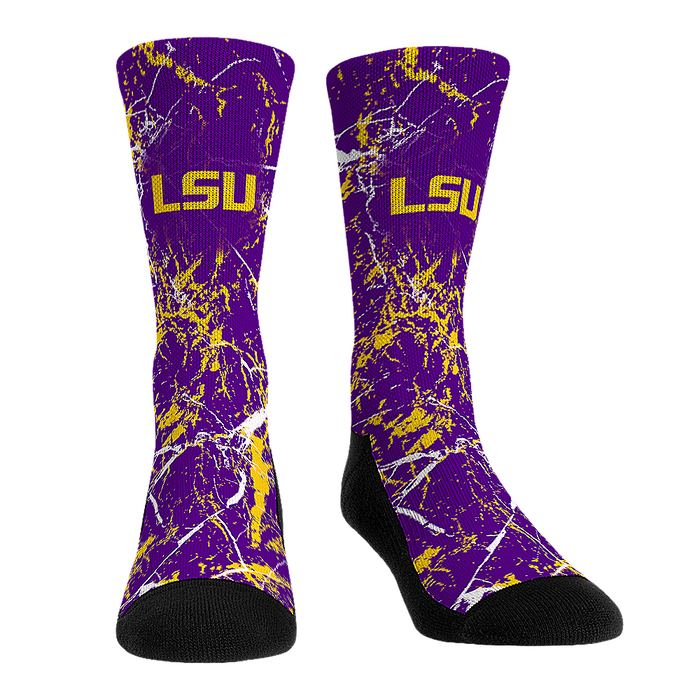 LSU Tigers - Cracked Marble by Rock 'Em Socks