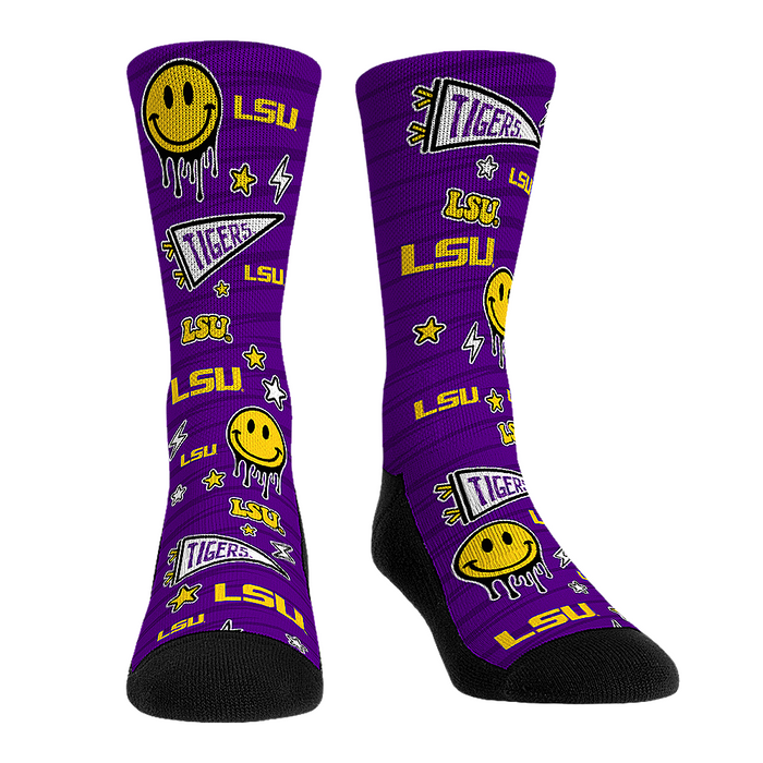 LSU Tigers - Smiley Stickers by Rock 'Em Socks