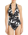 Kate Spade New York 281269 Monstera Knotted Halter Cutout One-Piece by Vanessa Jane