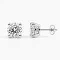IGI Certified Round Lab Grown Diamond Solitaire Stud Earrings White Gold by Fine Color Jewels