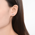 14K White Gold Lab Grown Diamond Cluster Earrings by Fine Color Jewels