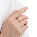 14K Gold Lab Diamond Solitaire Pave Ring by Fine Color Jewels