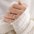 14K Dual Tone Solitaire Diamond Wedding Ring by Fine Color Jewels