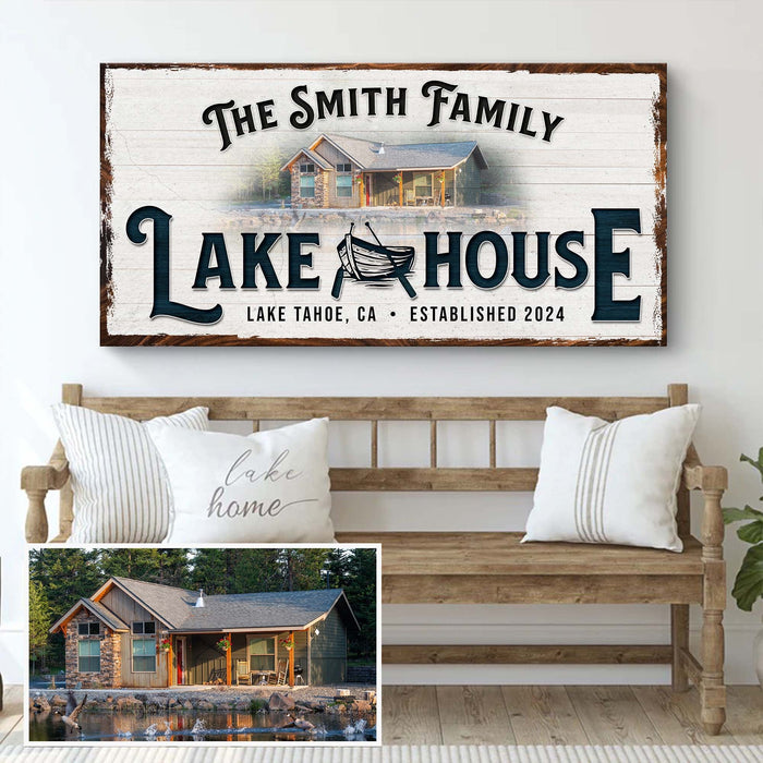 Personalized Lake House Sign by Tailored Canvases